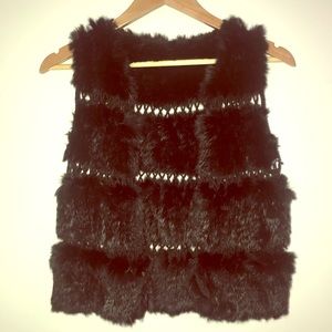 black fur vest